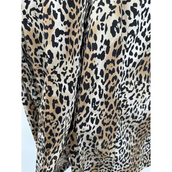 Chico Button Down Tunic Shirt Women 2 Large Leopard Print Long Top No-Iron - Picture 6 of 8